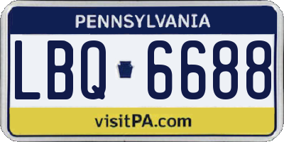 PA license plate LBQ6688