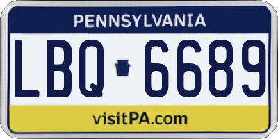 PA license plate LBQ6689