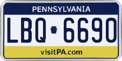 PA license plate LBQ6690
