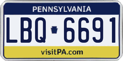 PA license plate LBQ6691