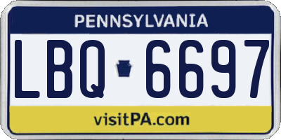 PA license plate LBQ6697