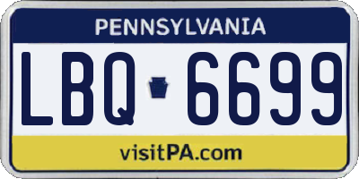 PA license plate LBQ6699