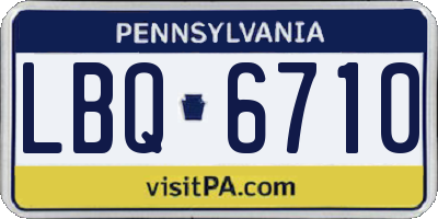 PA license plate LBQ6710