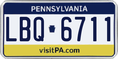 PA license plate LBQ6711