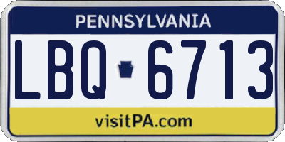 PA license plate LBQ6713