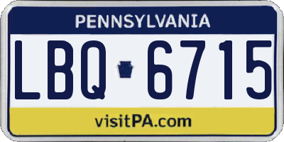 PA license plate LBQ6715