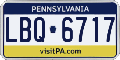 PA license plate LBQ6717