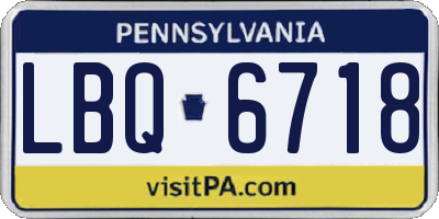 PA license plate LBQ6718