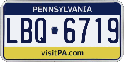 PA license plate LBQ6719