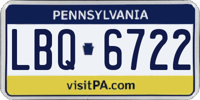 PA license plate LBQ6722