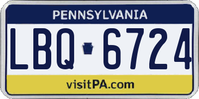 PA license plate LBQ6724