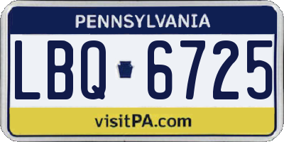 PA license plate LBQ6725