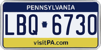 PA license plate LBQ6730