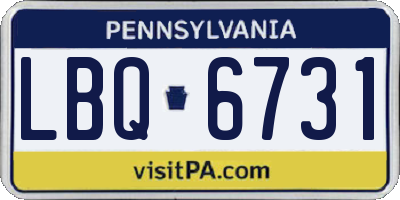 PA license plate LBQ6731