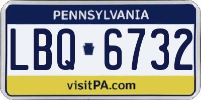 PA license plate LBQ6732