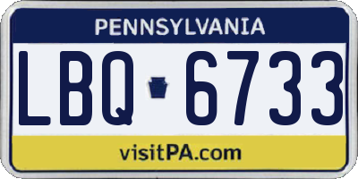 PA license plate LBQ6733