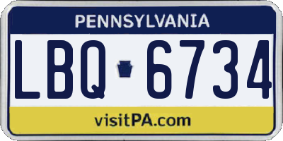 PA license plate LBQ6734