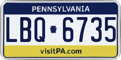 PA license plate LBQ6735