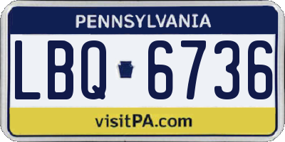 PA license plate LBQ6736