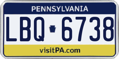 PA license plate LBQ6738
