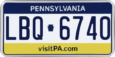PA license plate LBQ6740