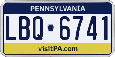 PA license plate LBQ6741