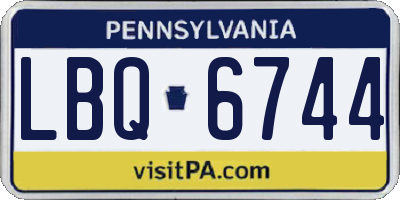 PA license plate LBQ6744