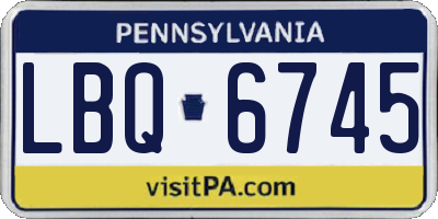 PA license plate LBQ6745