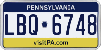 PA license plate LBQ6748