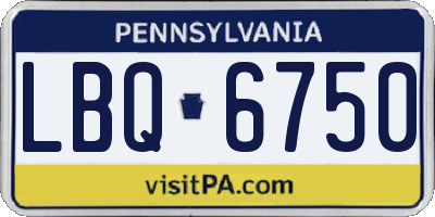 PA license plate LBQ6750