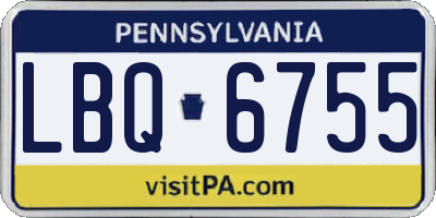 PA license plate LBQ6755