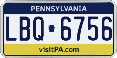 PA license plate LBQ6756