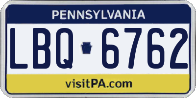 PA license plate LBQ6762