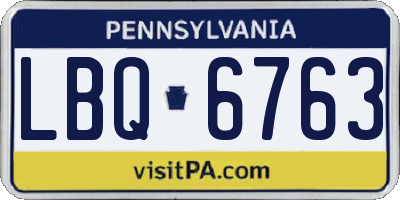 PA license plate LBQ6763