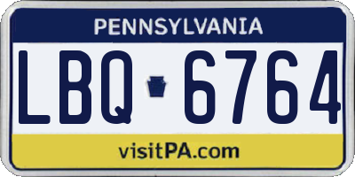 PA license plate LBQ6764