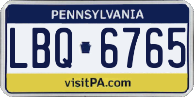 PA license plate LBQ6765
