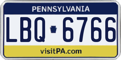 PA license plate LBQ6766