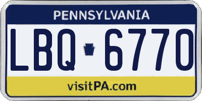 PA license plate LBQ6770