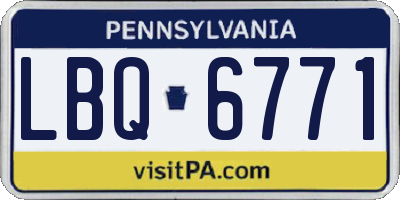 PA license plate LBQ6771