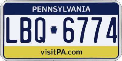 PA license plate LBQ6774