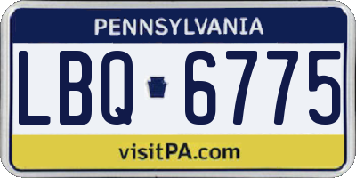 PA license plate LBQ6775