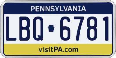 PA license plate LBQ6781