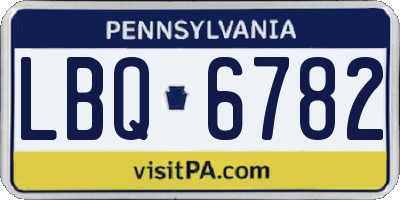 PA license plate LBQ6782