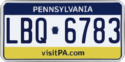 PA license plate LBQ6783