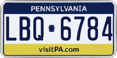 PA license plate LBQ6784