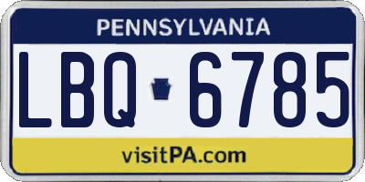 PA license plate LBQ6785