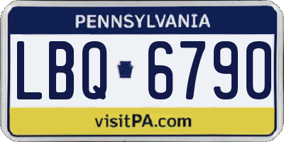PA license plate LBQ6790