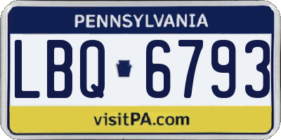 PA license plate LBQ6793