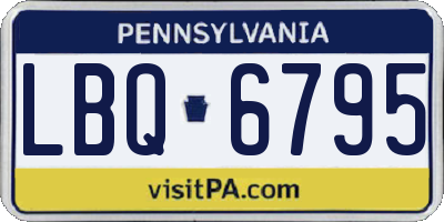 PA license plate LBQ6795