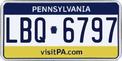 PA license plate LBQ6797